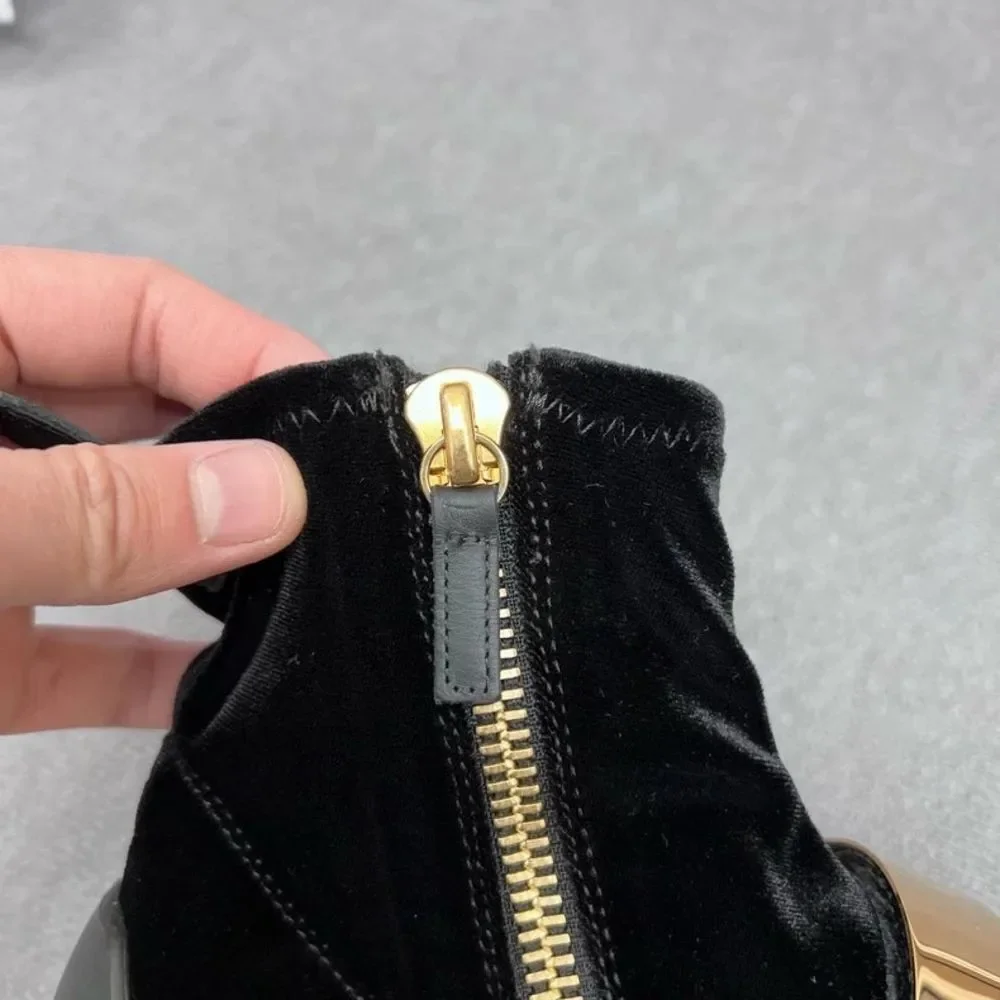 Giuseppe Zanotti Black and Gold Ankle Boots